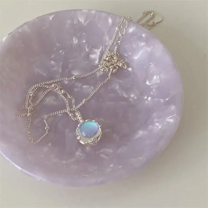 Coral Moonstone Necklace