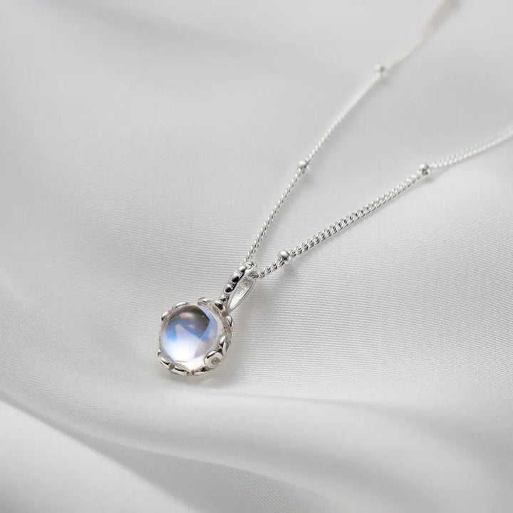 Coral Moonstone Necklace