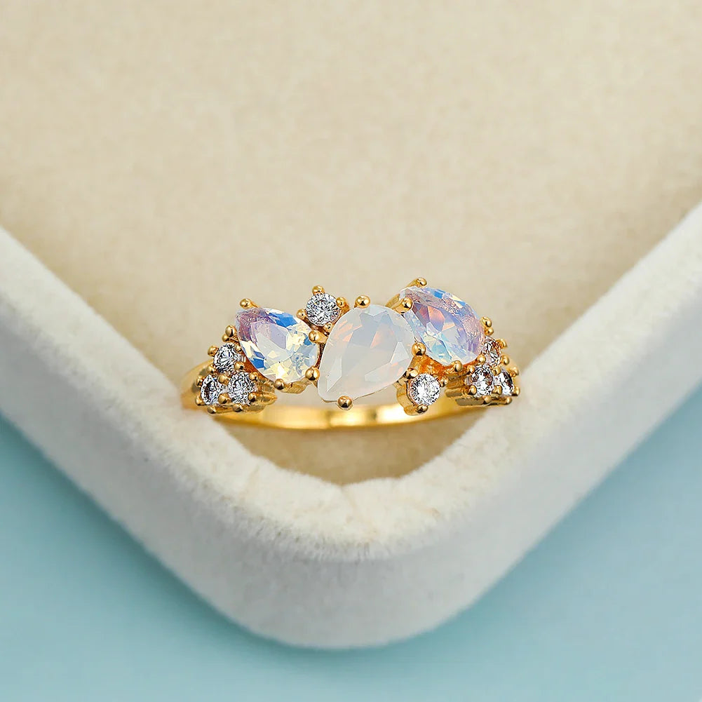 Ruby Moonstone Ring