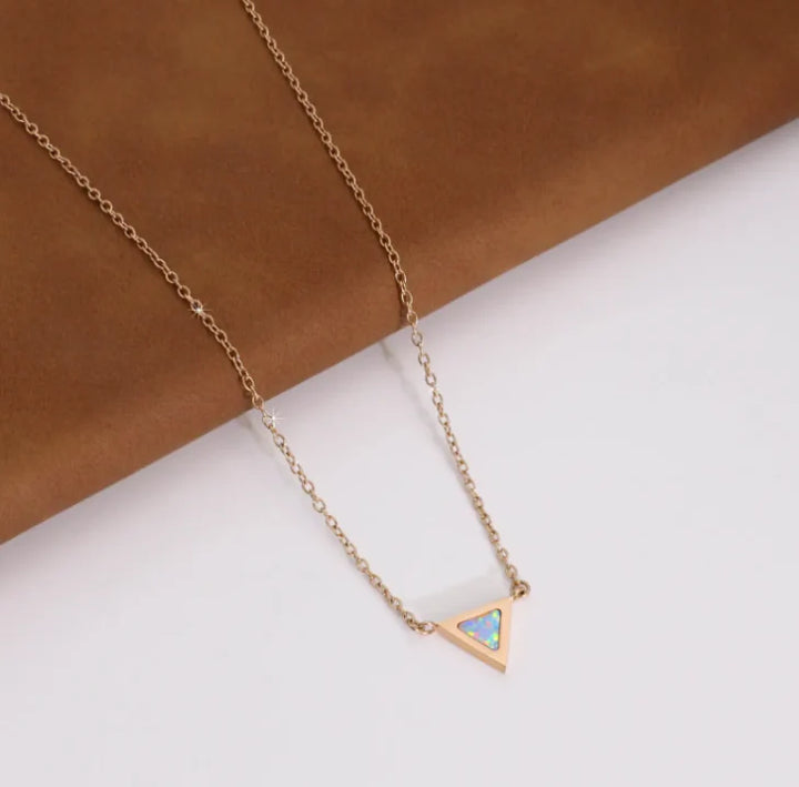 Moonstone Necklace – Triangle Medallion